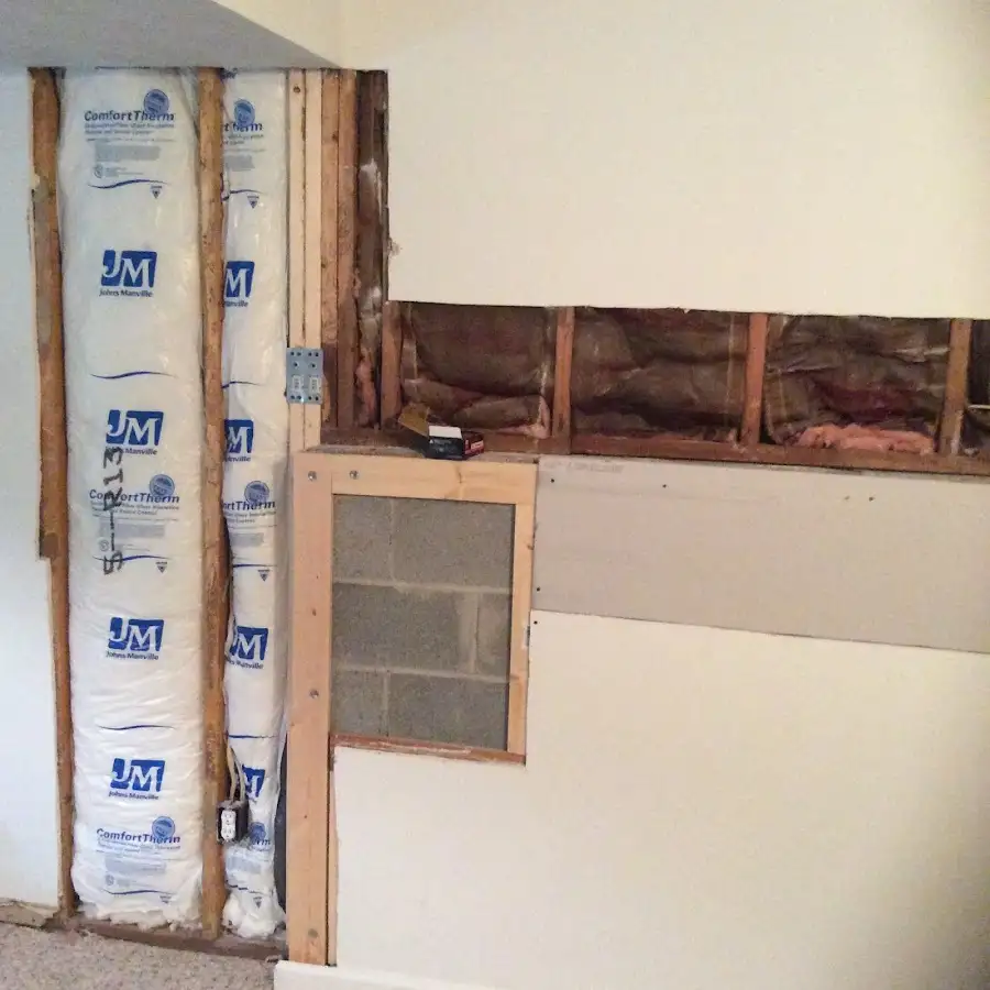 Wall insulation replacement during Contents Cleaning & Restoration in Burlington